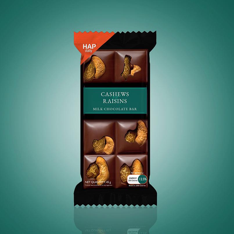 Cashew Raisins Milk Chocolate Bar
